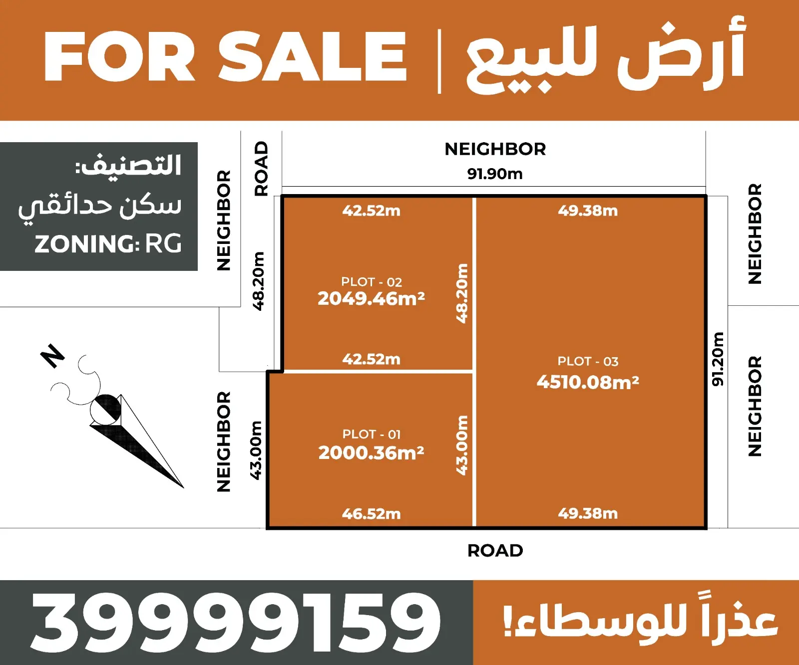 Three RG Residential Garden Plots for Sale in Hamala