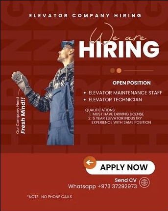 Elevator Technician & Maintenance Staff – Manama