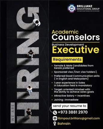 Academic Counsellor and Business Development Executive – Manama