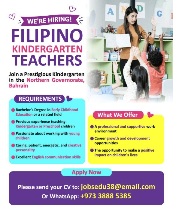 Experienced Filipino Kindergarten Teachers Wanted For A Prestigious Kindergarten In Saar