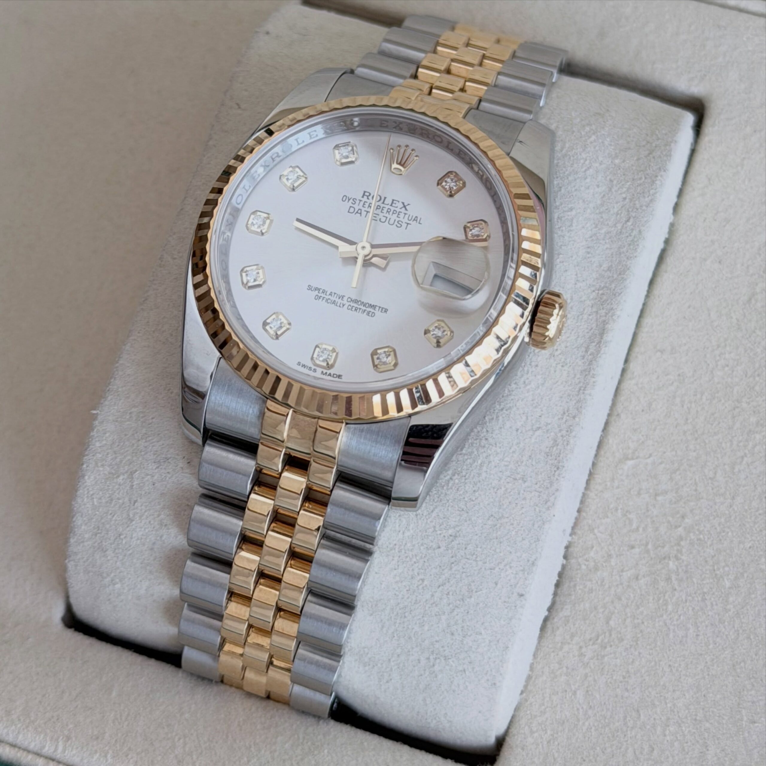 Rolex DateJust Steel, yellow gold, and diamonds