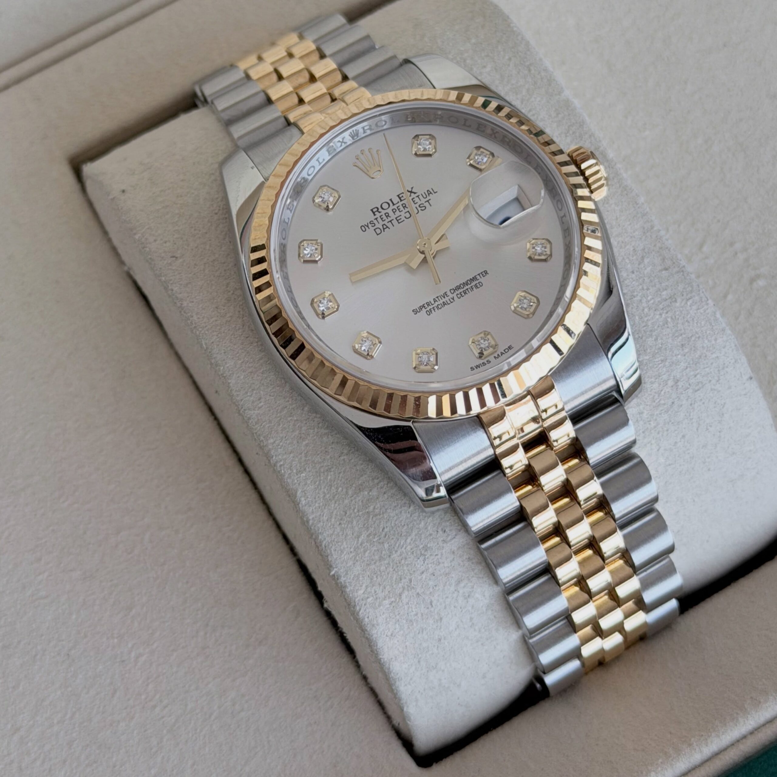 Rolex DateJust Steel, yellow gold, and diamonds